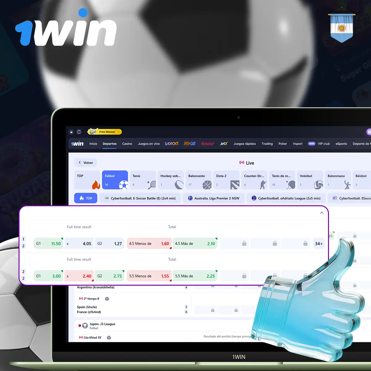 Recursos para apostar en 1Win Fútbol